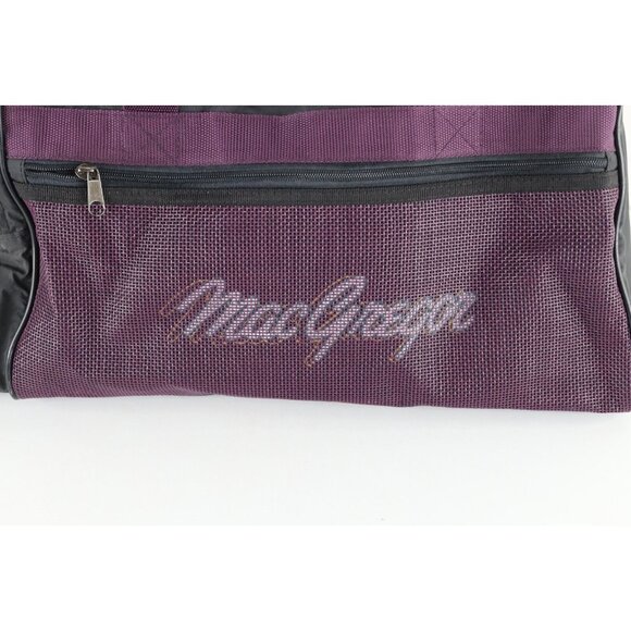 Vintage 90s MacGregor Spell Out Handled Duffle Gym Bag Carry On Weekender Purple - Picture 3 of 9